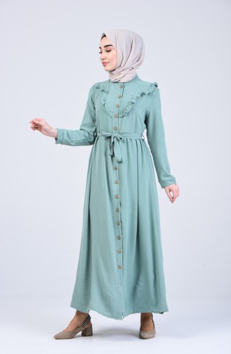Green Almond Hijab Dress 8018-02
