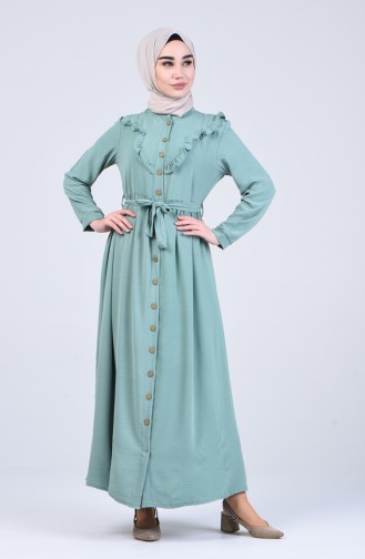 Robe Hijab Vert noisette 8018-02
