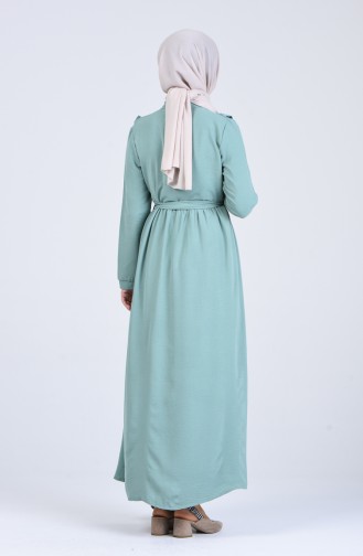 Green Almond Hijab Dress 8018-02