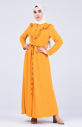 فستان أصفر خردل 8018-07
