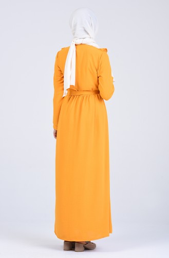 Senf Hijab Kleider 8018-07