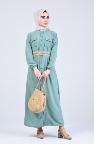 Robe Hijab Vert noisette 8016-01