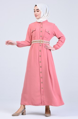 Aerobin Fabric Buttoned Down Dress 8016-05 Dry Rose 8016-05