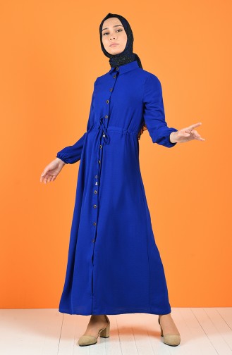 Saks-Blau Hijab Kleider 5388-09