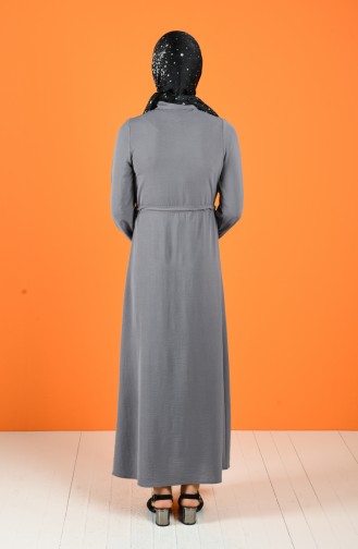 Grau Hijab Kleider 5388-10