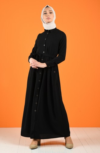 Schwarz Hijab Kleider 5628-03