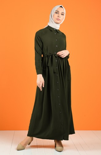 Dunkel Khaki Hijab Kleider 5628-06
