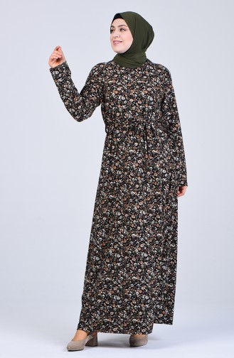 Khaki Hijab Kleider 5708G-03