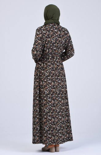 Khaki Hijab Dress 5708G-03
