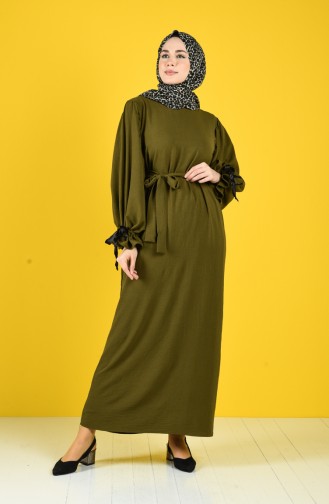 Khaki Hijab Kleider 5780-01
