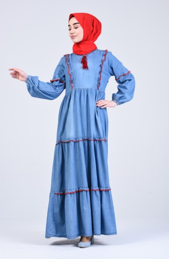 Robe Hijab Bleu Jean 8003-01