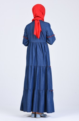 فستان أزرق كحلي 8003-02