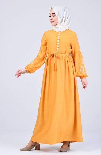 فستان أصفر خردل 8028-01