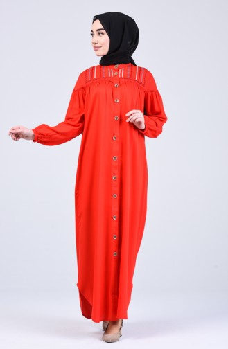 Red Hijab Dress 8039-04