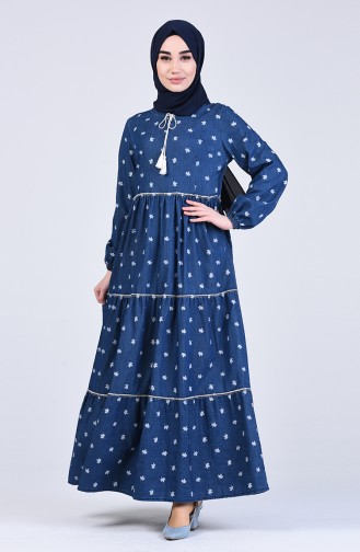 Robe Hijab Bleu Marine 8058-02