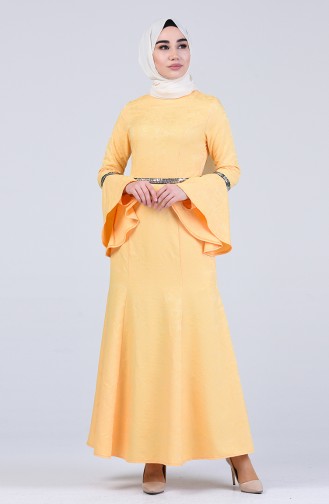 Yellow Hijab Dress 60126-03