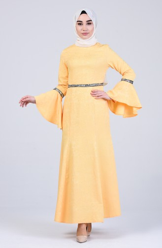 Gelb Hijab Kleider 60126-03
