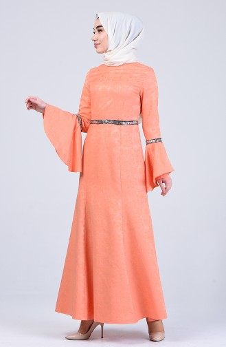 Peach Pink Hijab Dress 60126-06
