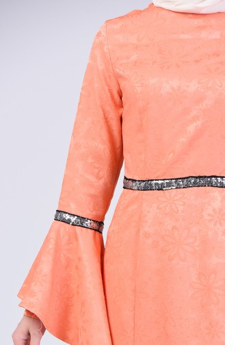 Peach Pink Hijab Dress 60126-06