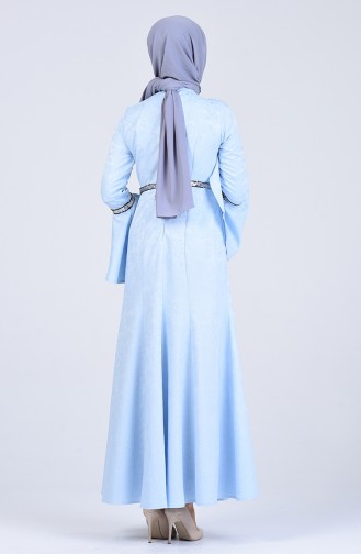 Babyblau Hijab Kleider 60126-09