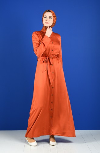 Robe Hijab Couleur brique 60132A-01