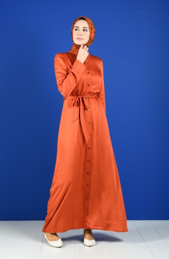 Robe Hijab Couleur brique 60132A-01