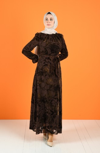 Brown Hijab Dress 60141-02