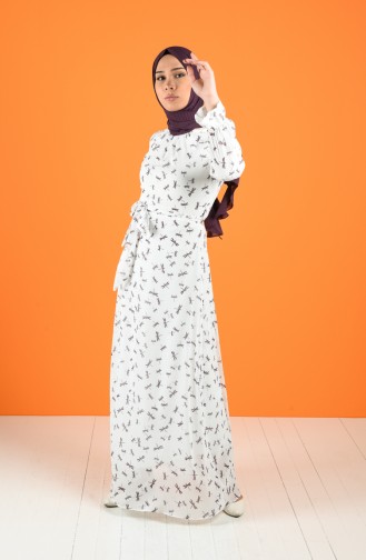White Hijab Dress 60143-01