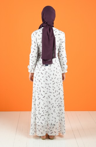 White Hijab Dress 60143-01