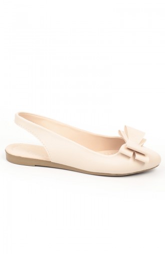 Cream Woman Flat Shoe 6674-4