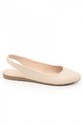 Cream Women`s Flats 6684-4