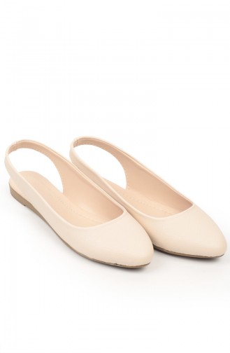 Cream Women`s Flats 6684-4