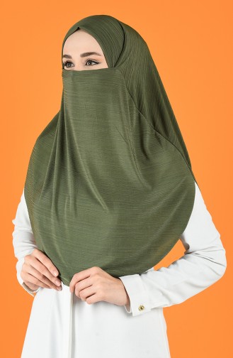 Büyük Boy Peçe Şal 1116-12 Haki