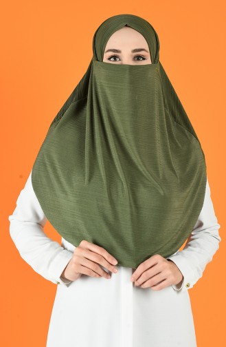 Büyük Boy Peçe Şal 1116-12 Haki