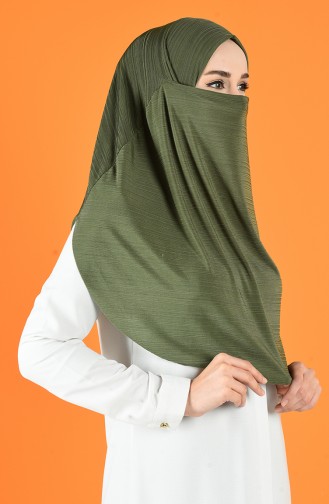 Büyük Boy Peçe Şal 1116-12 Haki