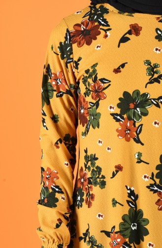 Mustard İslamitische Jurk 8870-03