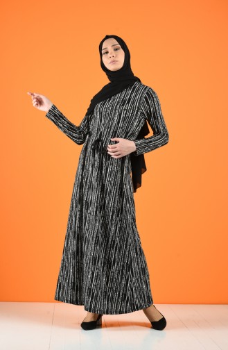 Schwarz Hijab Kleider 0222C-02