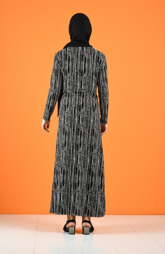 Schwarz Hijab Kleider 0222C-02