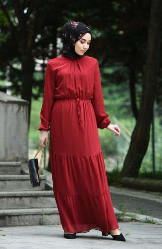 Claret red İslamitische Jurk 8037-04