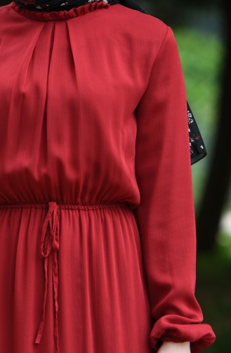فستان أحمر كلاريت 8037-04