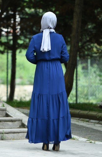 فستان أزرق كحلي 8037-12