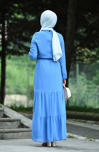 Blue Hijab Dress 8037-03