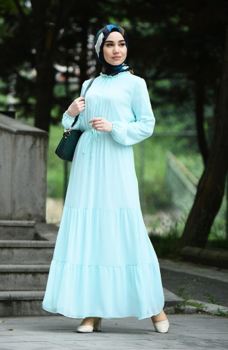 Mint Green Hijab Dress 8037-16