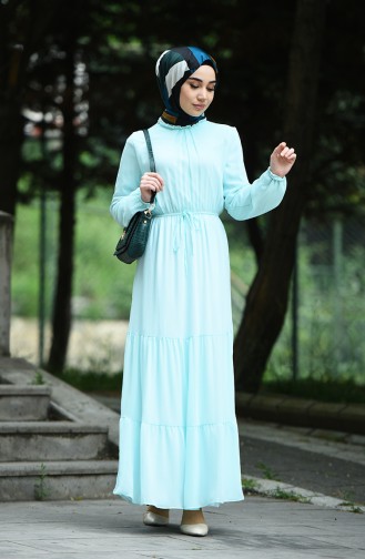Mint Green Hijab Dress 8037-16
