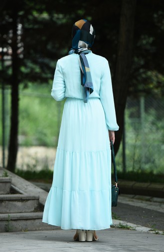 Mint Green Hijab Dress 8037-16