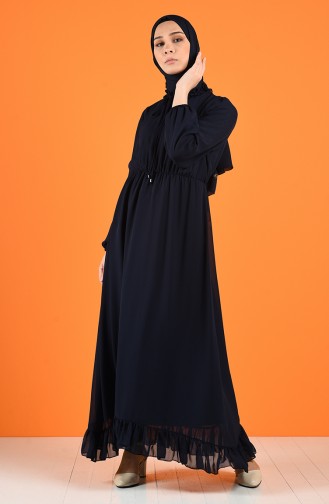Dunkelblau Hijab Kleider 2024-02