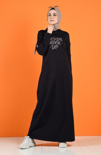 Dunkelblau Hijab Kleider 9234-02