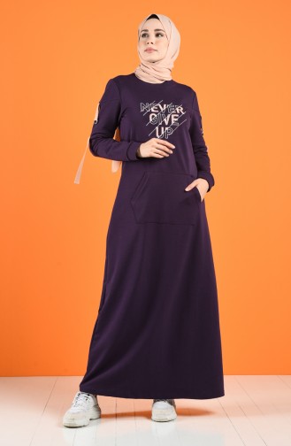 Lila Hijab Kleider 9234-06