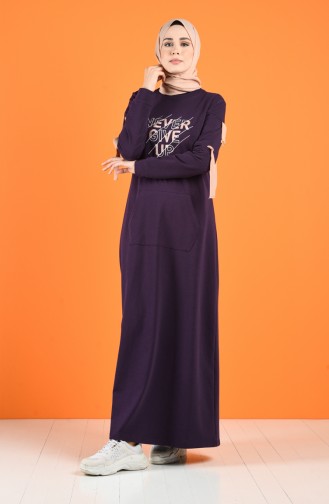 Lila Hijab Kleider 9234-06