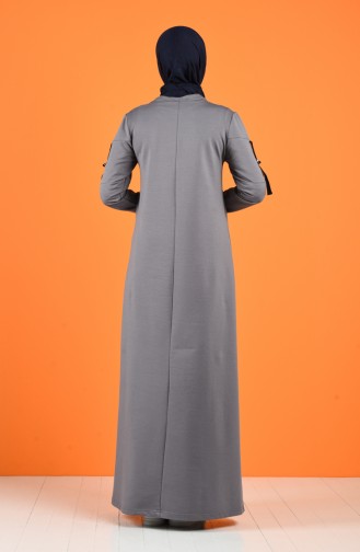 Smoke-Colored Hijab Dress 9234-07